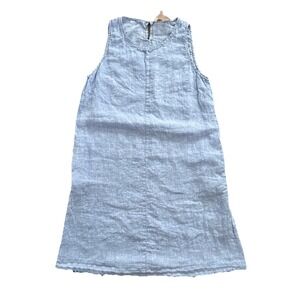 Philosophy Linen Shift Dress Women M Blue Sleeveless Mini